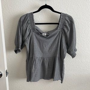 Black and white striped blouse